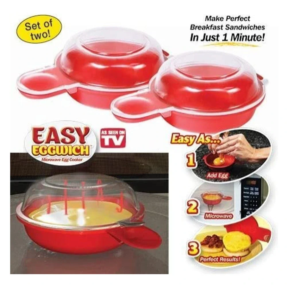 NEW Easy Eggwich Microwave Egg Cooker Sandwich Breakfast Pan As Seen on TV